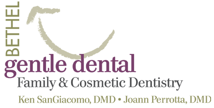 The image features a logo with text that reads  GENTLE DENTAL FAMILY   COSMETIC DENTISTRY  followed by additional information including names, titles, and phone numbers.