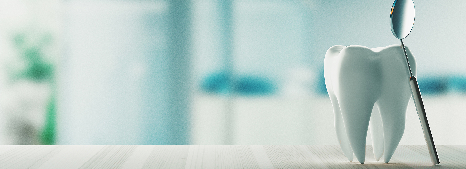 The image features a close-up of a white toothbrush with blue bristles against a blurred background that appears to be an indoor setting, possibly a bathroom or a dental office, with a focus on oral hygiene.